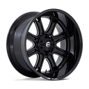 Fuel 1PC Darkstar - 20X9 1mm - Gloss Black Milled 8-spoke off-road wheel with deep lip and milled accents