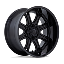 Fuel 1PC Darkstar - 20X9 1mm - Matte Black With Gloss Black Lip off-road wheel with multi-spoke design and deep lip finish