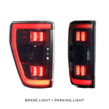 Morimoto XB LED Taillights Fits Ford F-150 2021+ Plug and Play BLIS Compatible Smoked Lens Taillight Assemblies (LF735.2) by Mudify with LED brake and parking lights