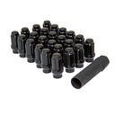 Mudify Small Diameter Spline Lug Nuts Dual Hex Key 14mmx1.5 Thread Size Black Finish Set of 24 with socket tool