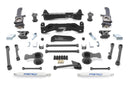 Fabtech suspension lift kit components arranged on a white background