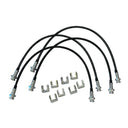 A set of Mudify Front & Rear Brake Lines for Toyota Tacoma 2005-ON designed to handle axle movement.