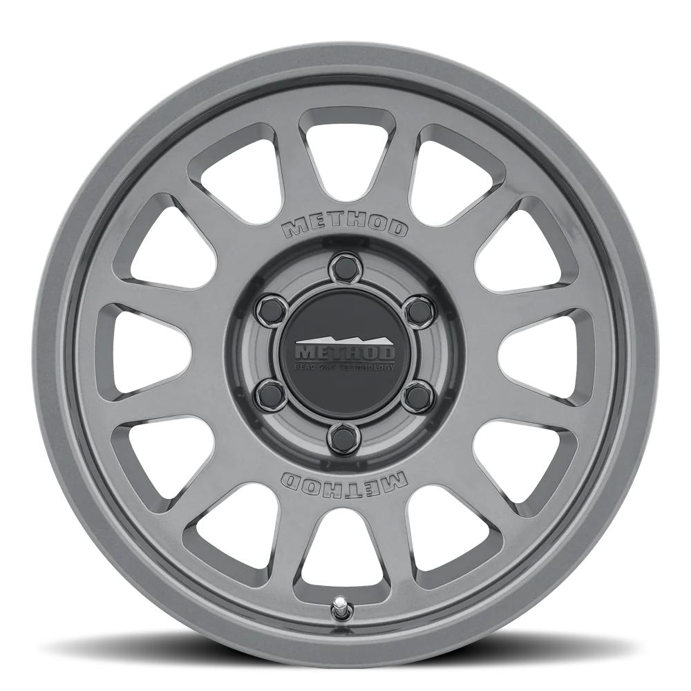 Method MR703 17x9 / -12mm Offset / 106.25mm Bore / 6x5.5 BP / 4.8in BS - Gloss Titanium Wheel by Method Wheels with patented Bead Grip® technology