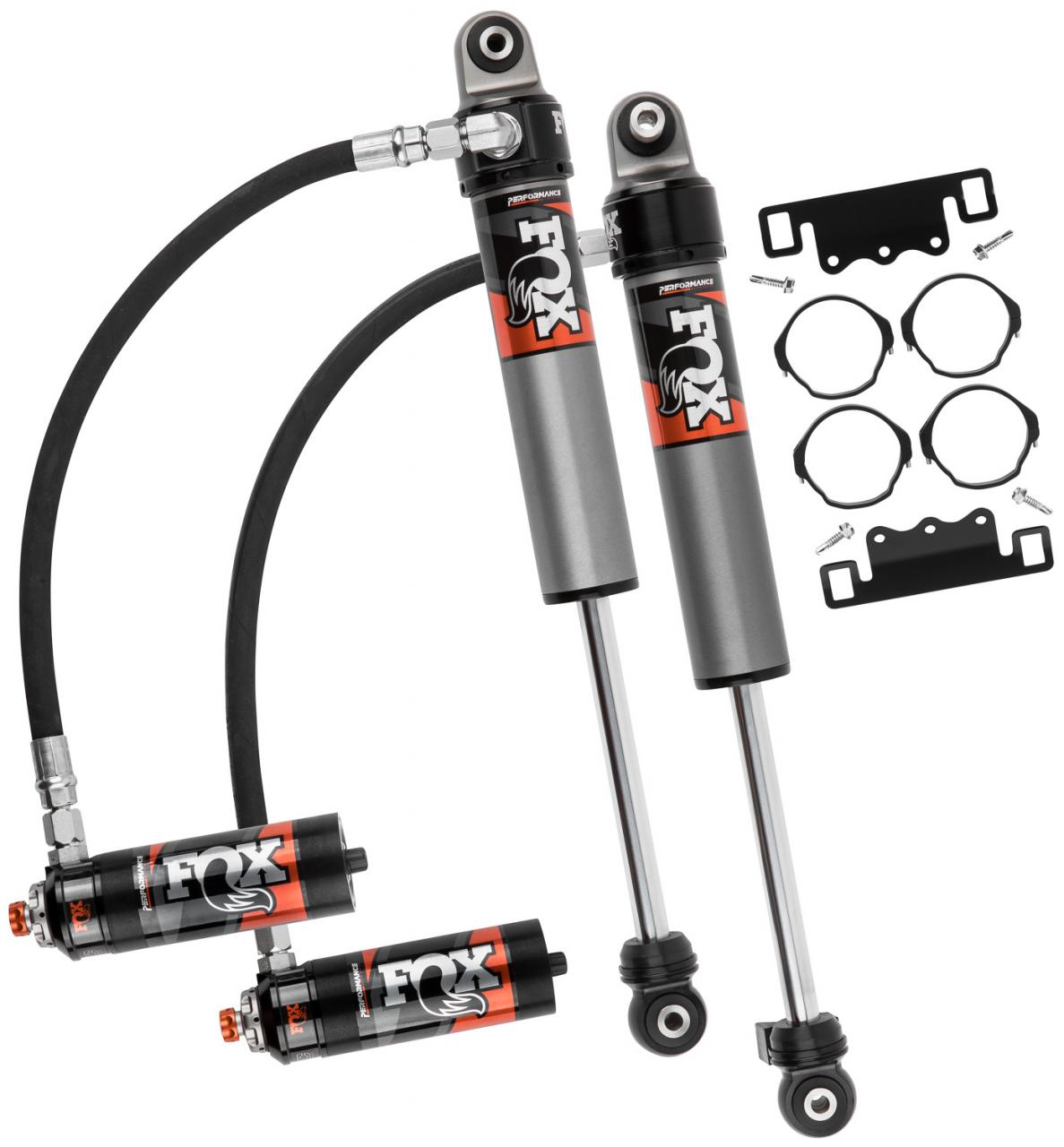 Fox Performance Elite Series 2.5 Reservoir Shock (Pair) - Adjustable - 883-26-050 high-performance heavy-duty remote reservoir shocks with mounting hardware