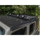 Rugged Ridge Roof Rack with Basket for Jeep Wrangler JL 4D Hardtop (18-25) with steel construction and off-road light mounts