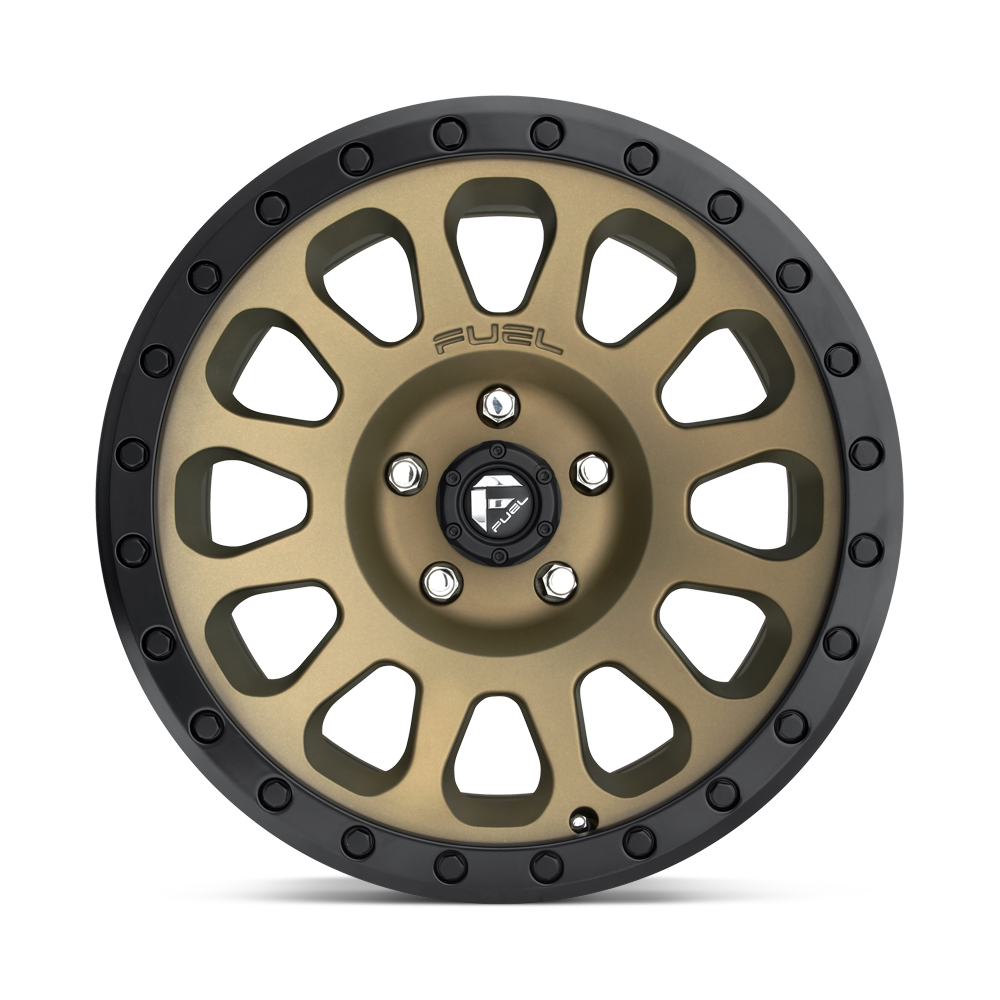 Fuel 1PC D600 Vector- 17X9 -12mm - Matte Bronze Black Bead Ring cast aluminum wheel 6x139.7 bolt pattern off-road 4x4 trucks