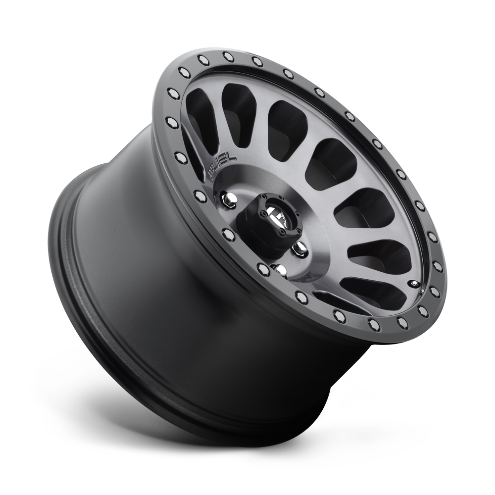 Fuel 1PC D601 Vector- 17X9 -12mm - Matte Gun Metal Black Bead Ring cast aluminum heavy-duty off-road 6x139.7 bolt pattern wheel