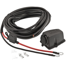 Load image into Gallery viewer, An ARB Threaded Socket Surface Mount Outlet for ARB Fridge 10900028, a high quality wiring harness designed for easy installation, featuring a black color and red and black wires.