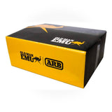 A black and yellow box featuring the word "Old Man Emu" and containing ARB Old Man Emu Upper Control Arms UCA0005 for Toyota Tacoma (2005-2023) with caster and camber adjustment.