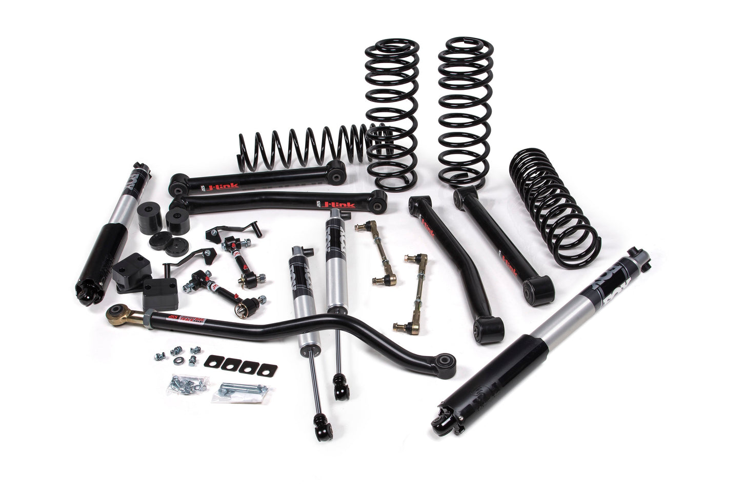 A JKS 3.5 Inch Jeep Wrangler JL (18-ON) - DIESEL 4 Door J-Konnect Lift Kit for a jeep with control arms and springs.