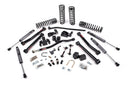 A JKS suspension system for a Jeep Wrangler JK (06-18) 2 Door with excellent offroad articulation and optimized steering angles, featuring durable springs.