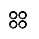 Four black circles on a white background, showcasing the Old Man Emu ARB Trim Packer Kit FK110 for Ford Bronco Base, Big Bend, Outer Banks, Wildtrack (21-ON)'s ride heights.