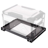 An ARB Portable Fridge Freezer Slide For Use w/Elements 63QT 10900040, a black plastic case with a drain and lid for easy access while preventing dust ingress.