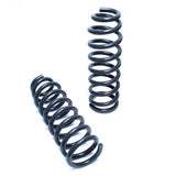 A pair of ARB Old Man Emu Front Coil Springs 3062 for Land Rover Defender 110 (1985-2017) on a white background, providing easy installation and ride height increases.