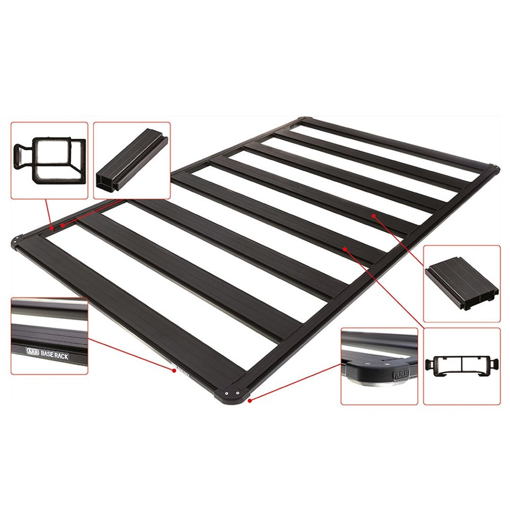A black ARB Rack for a Toyota Land Cruiser 71 Series ARB 1770030, perfect for cargo loading and accessorizing.