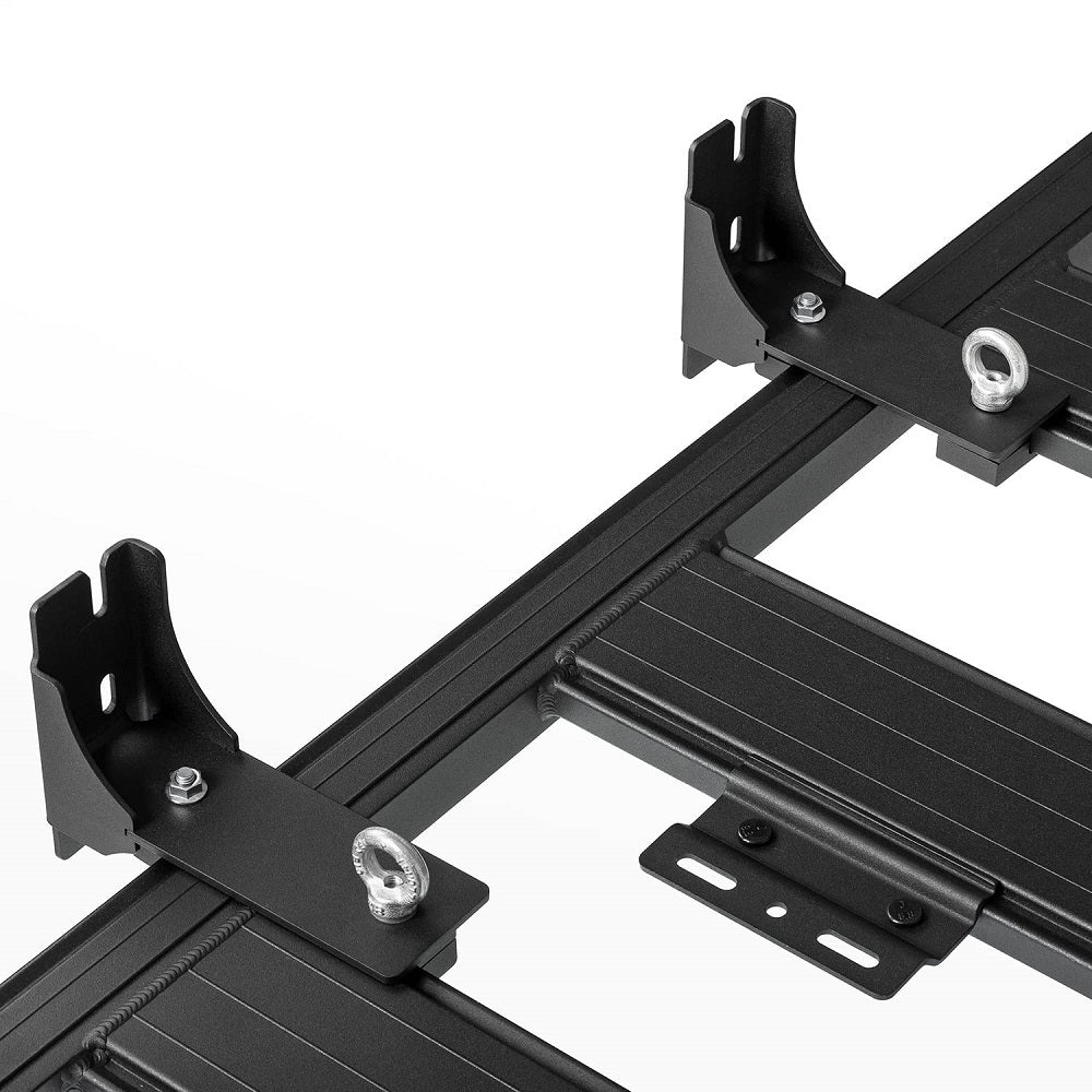 An ARB BASE Rack Heavy-Duty Awning Bracket 1780390 attached to a white background. This product can greatly enhance the storage capacity of your vehicle while also enhancing its overall appearance. Whether you're planning a road trip or simply need extra.