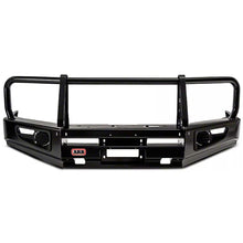 Load image into Gallery viewer, A Deluxe Winch Front Bumper For Toyota Tacoma 2005-2015 ARB 3423140, made by ARB, is a heavy duty black bumper for an off-road pickup truck, with a strong black powder-coat finish.