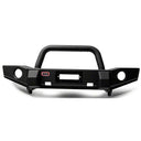 A Classic Deluxe Front Bumper for a Jeep Wrangler designed for off-road functionality.