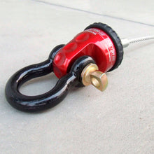 Load image into Gallery viewer, A red and black Factor 55 Shackle Mount in Red 00015-01 with a black handle, suitable for recovery straps.