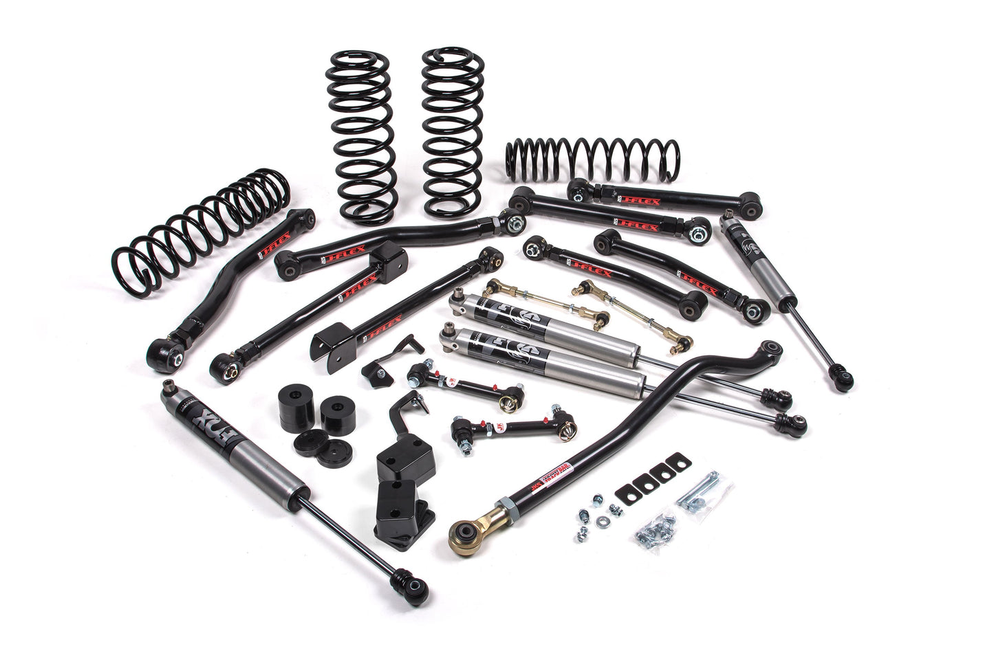 A JKS suspension kit for a Jeep Wrangler JL (18-ON) - DIESEL 4 Door J-Krawl Lift Kit with adjustable track bar and control arms.