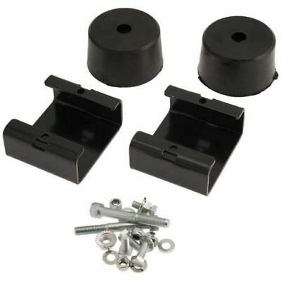A pair of ARB Old Man Emu Rear Fitting Kit FK92 for JEEP WRANGLER JL SWB / LWB black plastic brackets with nuts and bolts used for the front bump stop spacer kit.