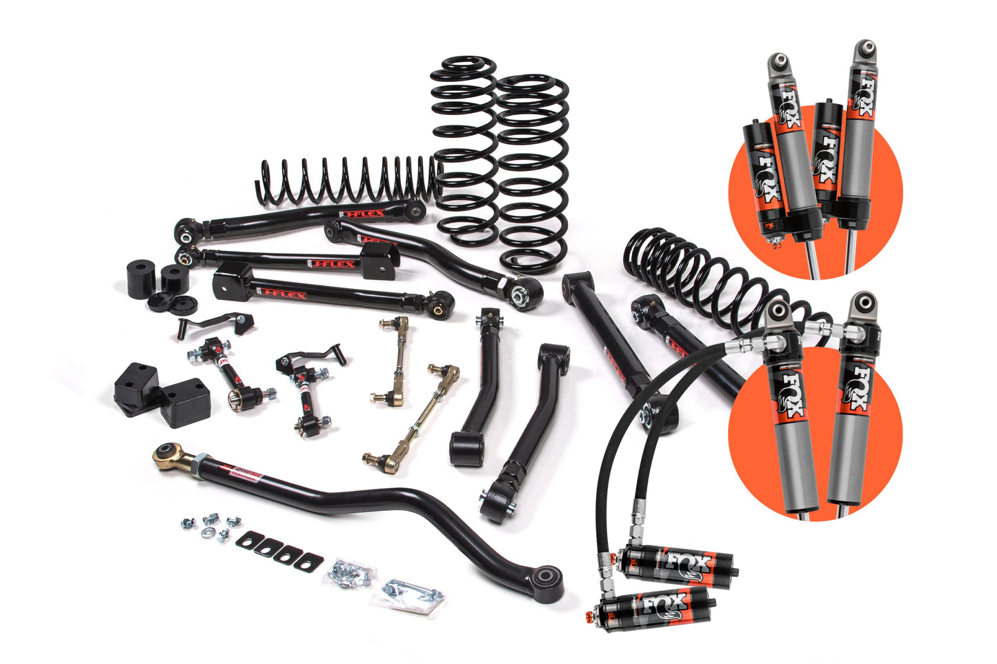 Enhance your JKS 3.5 Inch Jeep Wrangler JL (18-ON) - DIESEL 4 Door J-Krawl Lift Kit's performance and off-road capabilities with our suspension kit. This kit includes top-quality coil springs for optimal suspension, an adjustable track bar for improved stability, and control.