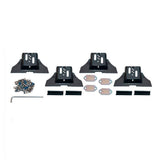 A high capacity Roof Rack Fitting Kit for Land Rover Discovery HT3 year 1998 ARB 3700080 consisting of four metal brackets and screws, designed for secure storage on a white background.