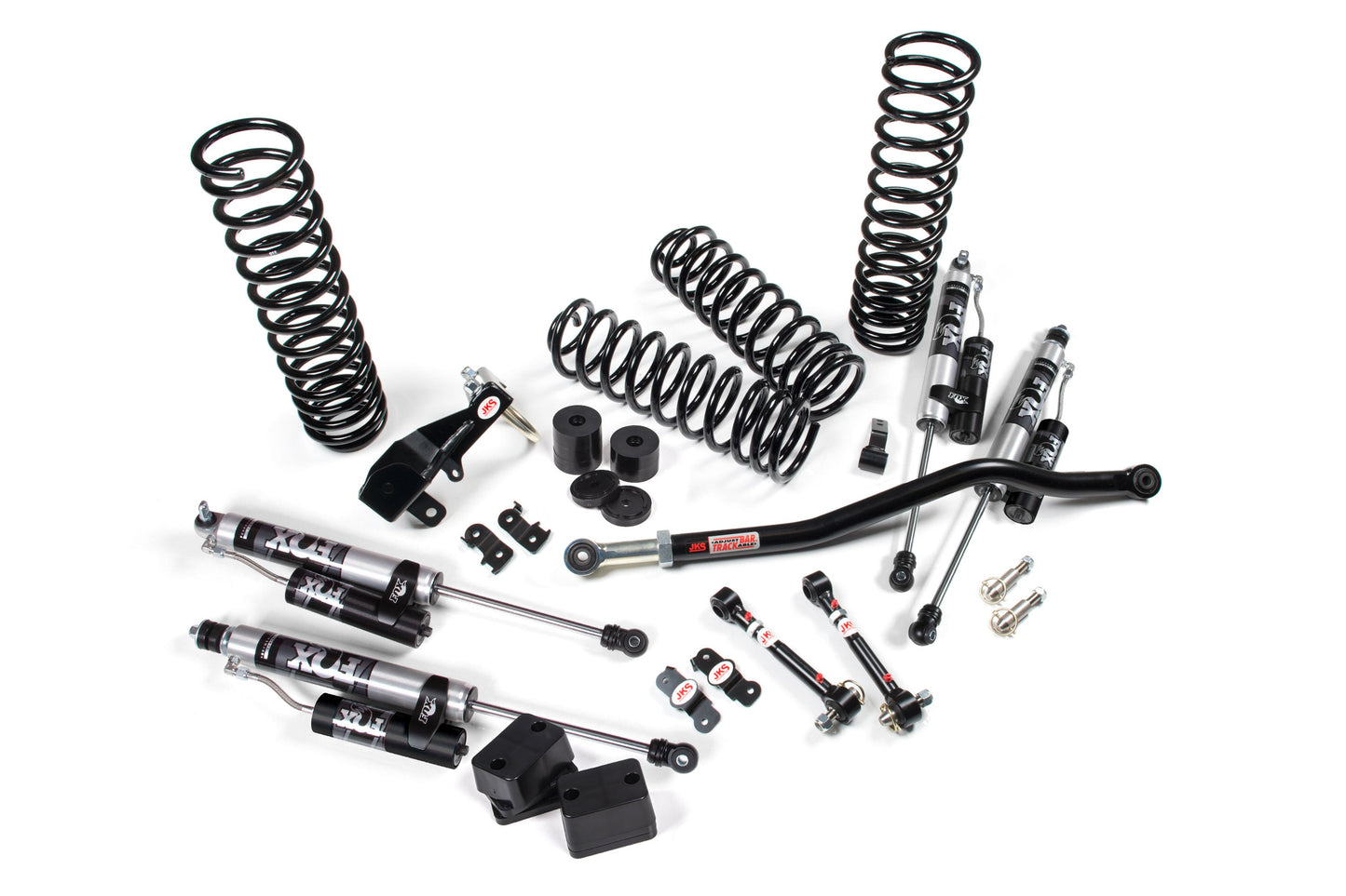 A JKS 3.5 Inch Jeep Wrangler JK (06-18) 4 Door J-Venture Lift Kit for off-road performance, complete with springs and tire recommendations.