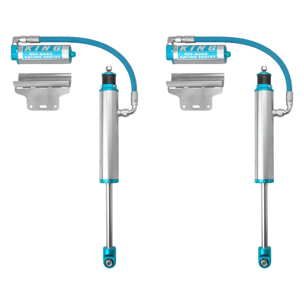 A pair of King Shocks Rear 2.5 Remote Reservoir Shocks (PAIR) for Toyota Tacoma 2005-ON on a white background.