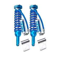 Load image into Gallery viewer, A pair of King Shocks Front 2.5 Remote Reservoir Coilover (PAIR) for Toyota 4Runner, FJ Cruiser, in blue, on a white background.