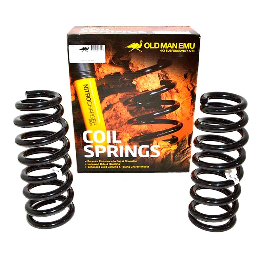 Upgrade the performance and ride height of your Ford Mustang with Old Man Emu coil springs. Easy installation for enhanced driving experience.