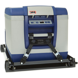 An ARB Fridge Freezer Slide 37/50 Quart 10900021 equipped with wheels for easy access.