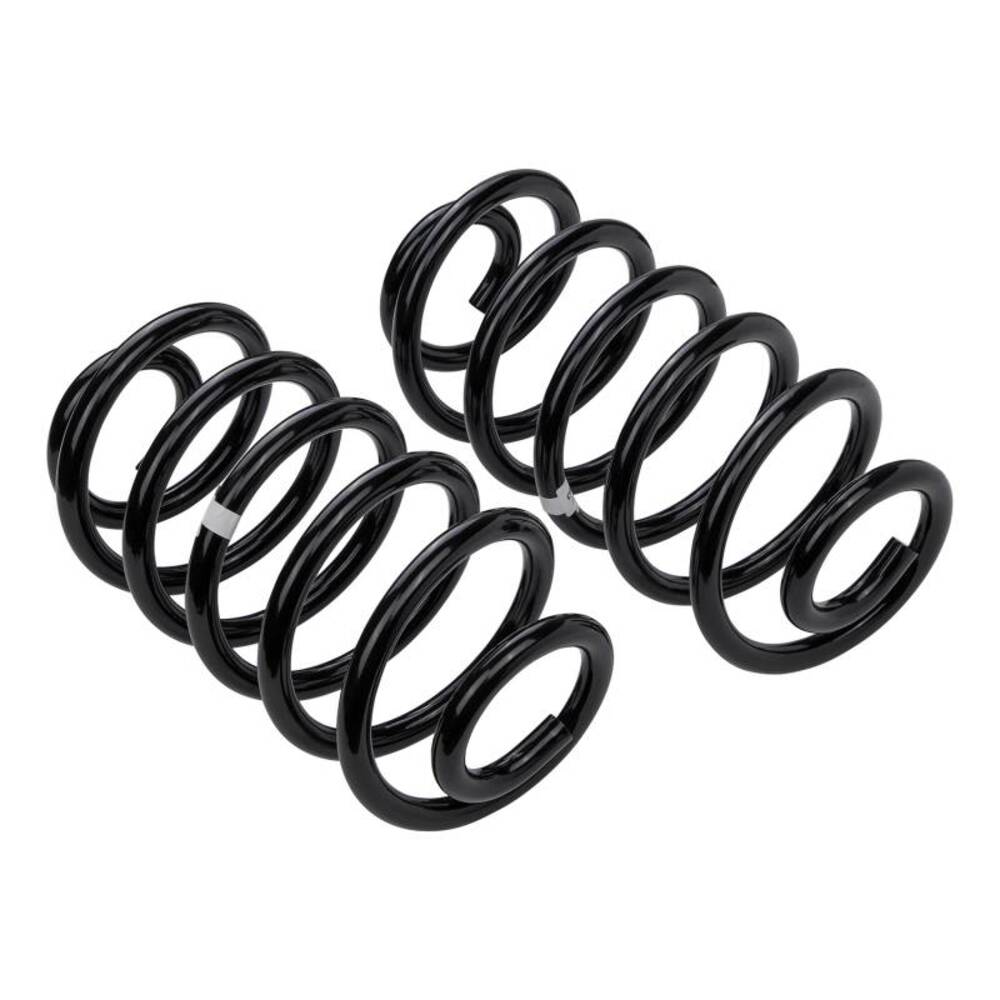 A pair of ARB Old Man Emu Rear Coil Springs 2996 for Jeep Wrangler LJ 03-06, featuring coil spring end configurations, showcased against a clean white background for easy installation.