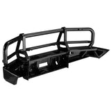 A black Deluxe Bull Bar Winch Bumper For Toyota Tundra 2007-2013 ARB 3415010 made with durable steel construction.