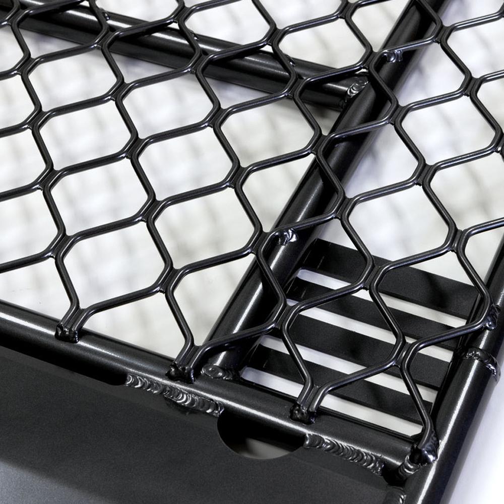 A close up image of the ARB Steel Flat Rack 70” X 44” for Toyota 4Runner 2003-2009 (product name) on a white surface made with high quality materials.
