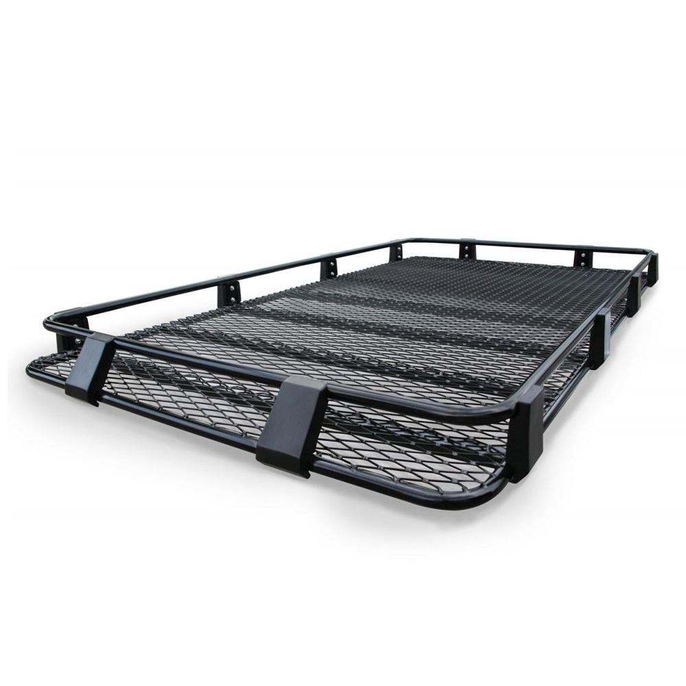 A durable, Alloy Flat Rack With Mesh 87”X 44” for Toyota Land Cruiser 200 Series 2008 - 2020 ARB 4900070MKLC2 roof rack on a white background.