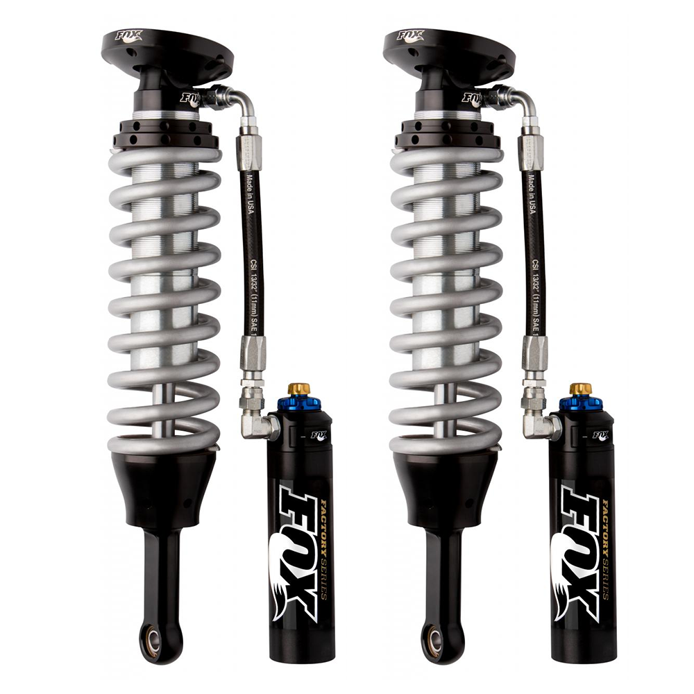 A pair of Fox Racing Zinc-plated shock absorbers on a white background.