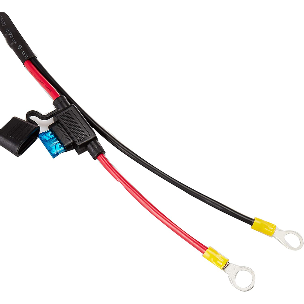 A high-quality ARB Threaded Socket Surface Mount Outlet for ARB Fridge 10900028 with two wires on it, ready for easy installation.