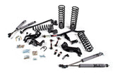 A JKS suspension kit for a Jeep Wrangler JK (06-18) 2 Door with advanced offroad articulation and enhanced steering angles, including top-quality springs.