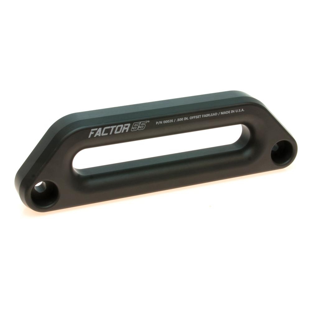 A high-quality Factor 55 Hawse Offset Fairlead 1.5 in 00026 handlebar bracket for a motorcycle.