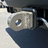 A truck with a Factor 55 HitchLink 2.0in Silver 00020-05 hitch mounted on it, featuring a 9500 lb capacity and powder coated finish.