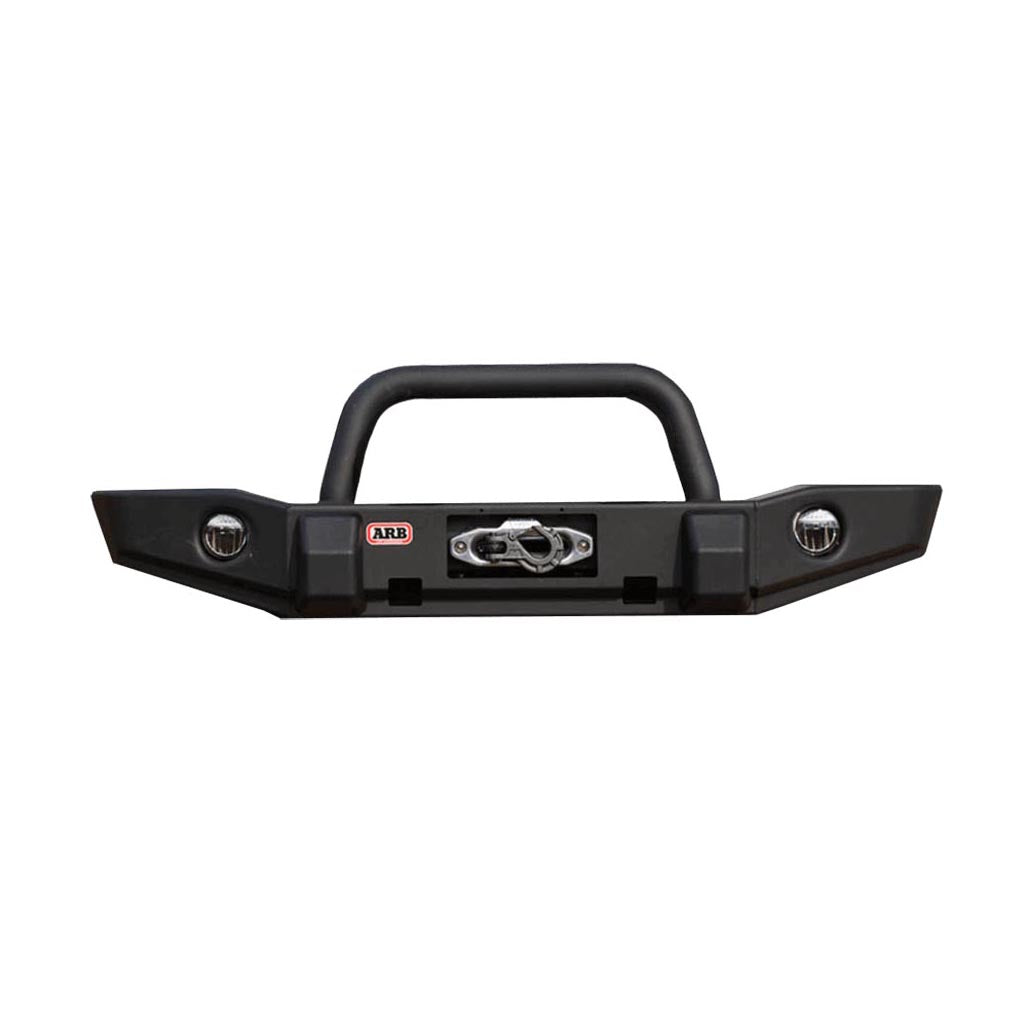 A Deluxe Bumper Combo Bar For Jeep Wrangler JK 2007-2023 ARB 3450240, specifically designed for a Jeep Wrangler, integrating seamlessly with the vehicle.