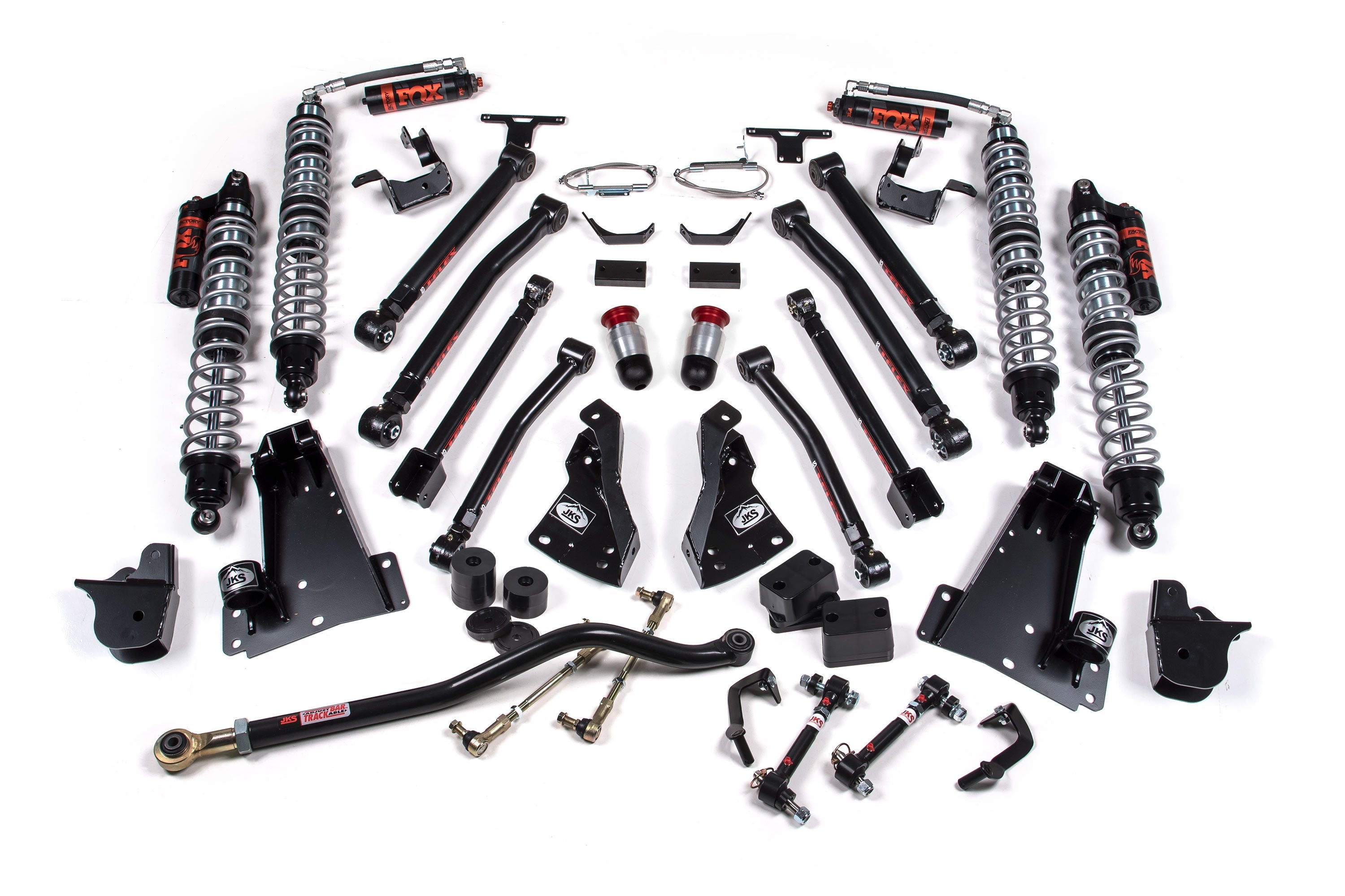 A JKS J-Max Lift Kit for a Jeep Wrangler JL (18-ON) 4 Door with coilovers.