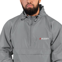 Load image into Gallery viewer, A man with a beard wearing a wind and rain resistant, Mudify Embroidered Mudify Packable Jacket.