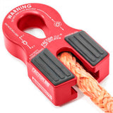 A Factor 55 Flat Splicer 3/8-1/2' in Red 00375-01 synthetic winch rope with UV protection.