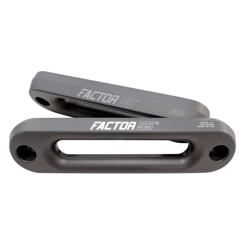 A pair of high-quality metal brackets with the Factor 55 XTV Hawse Fairlead 6" 00023 on them.
