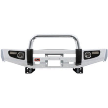 Load image into Gallery viewer, A white bumper for a Jeep Wrangler, perfect for SEO optimization and product description. Enhance your jeep&#39;s style and functionality with this premium Front Bumper Sahara Bar For Toyota Land Cruiser 200 series 2007-2012 ARB 3915050 by ARB.