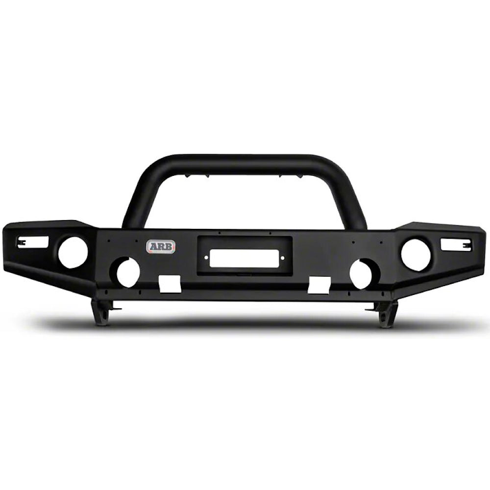 A Winch Ready ARB black bumper for a Jeep Wrangler JK 2007-2022.