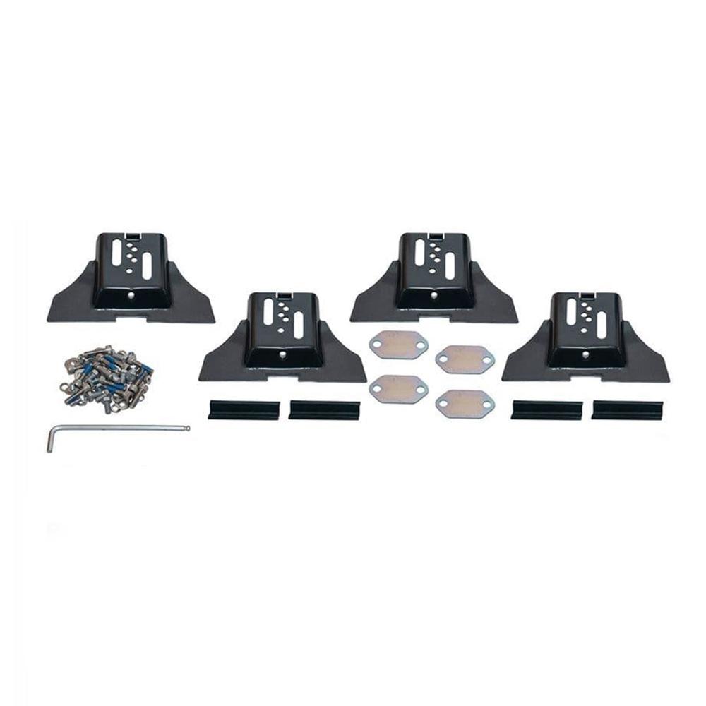 An ARB Roof Rack Fitting Kit 3700060 (43”x44”) for Toyota Land Cruiser 80 Series of four metal brackets and screws for secure storage.