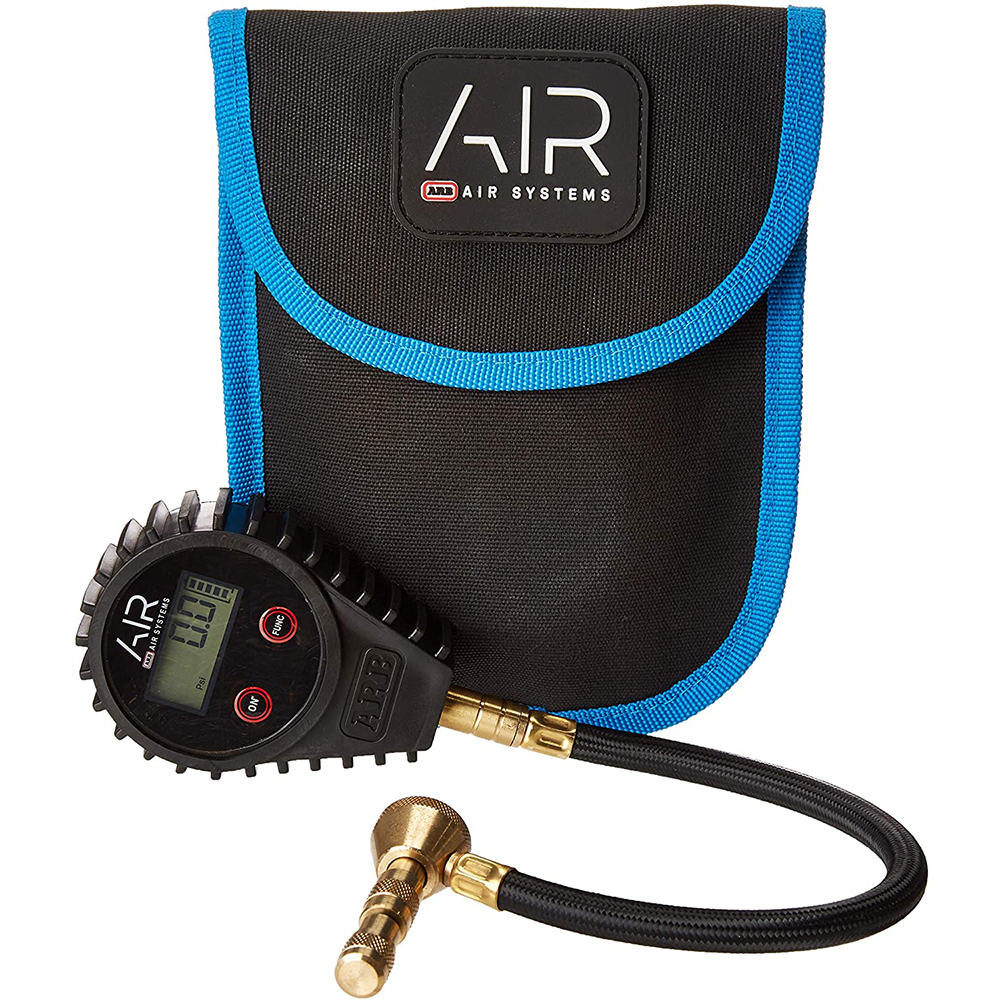 The ARB E-Z Deflator Digital Gauge ARB510 is in a pouch with a hose.